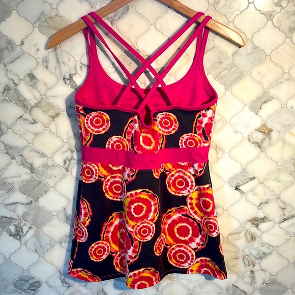 Soybu strappy shelf sports bra , athletic tank top. Tie dye pink/yellow Size S - Picture 3 of 9